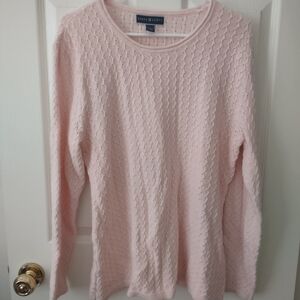 Karen Scott Women's Pink Sweater L Cotton Blush